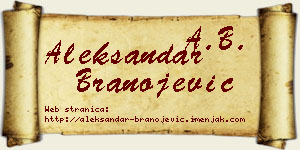 Aleksandar Branojević vizit kartica
